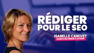 Visuel Formation Rédiger pour le SEO avec Isabelle Canivet en photo sur le site-web FormaSEO